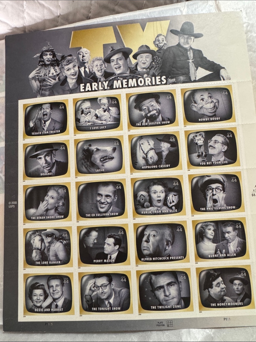 Early Memories stamps Print in Black and Gold